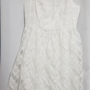 Cute White Boat Neck Dress- New, Never worn